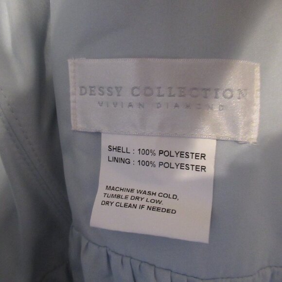 Dessy Collection Vivian Diamond Dress Blue Floral Seraphina Maxi Bridesmaid Prom - Picture 6 of 11